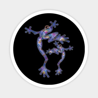 Purple Festive Dancing Frogs Magnet